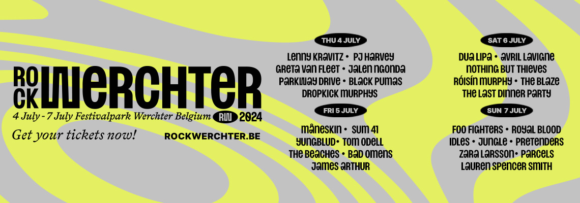 Rock Werchter 2024 festival line-up aankondiging.