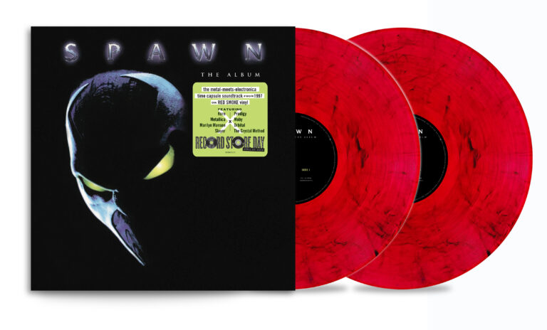 Spawn albumhoes en rode vinylplaten